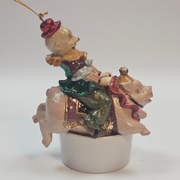 Vintage RARE Collectable Katherine's Collection Clown Riding Pig Luxury Ornament - Picture 3 of 6